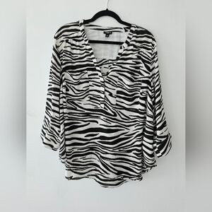 Torrid Zebra Print Blouse - Black and White Size 2